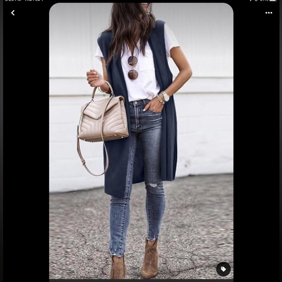 Contemporaine Simons Wool Blend Sleeveless Midi Vest Sz S EUC - Picture 16 of 16